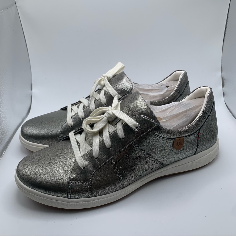 Josef Seibel Women's Silver Metallic Lace-Up Sneakers - Picture 6 of 11